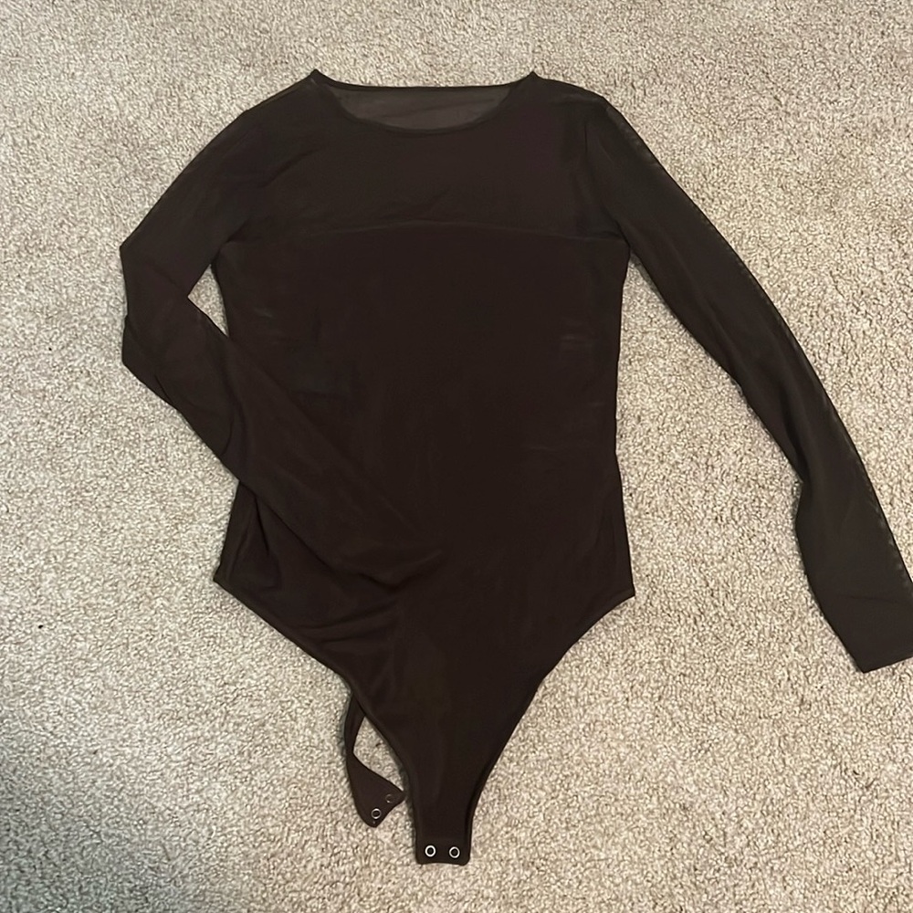 Abercrombie & Fitch Brown Mesh Bodysuit